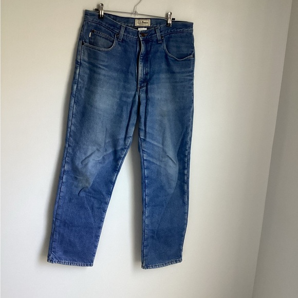 L.L. Bean Blue Men's Jeans . 33x30. Flannel linen